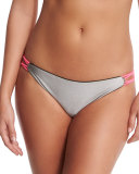 Bondi Reversible Swim Bottom, Noir/Silver/Pink