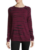 Tie-Dyed Cashmere Raglan-Sleeve Sweater