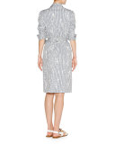Painter Stripe Poplin Shirtdress, Blue Pattern