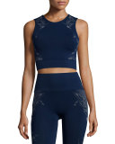 Hummingbird Technical-Knit Cropped Tank, Midnight