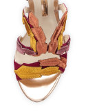 Carrie Feather Wedge Sandal, Winter Cherry