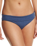 Solid Banded Swim Bottom, Navy