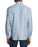 John Solid Long-Sleeve Sport Shirt, Light Blue