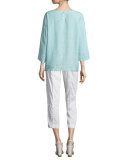 Organic Handkerchief Linen Tunic w/ Pockets, Green Mint