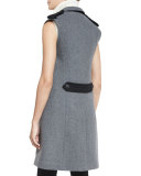 Ashton Tailored Wool-Blend Vest, Heather Gray