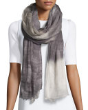 Cashmere-Blend Tie-Dye Shimmer Scarf, Galaxy
