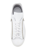 Stan Zip-Side Leather Sneaker, White