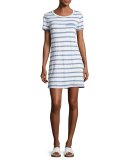 Cliffbrook Striped Pocket T-Shirt Dress, Chambray (Blue)