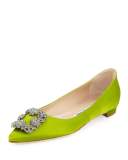 Hangisi Crystal-Buckle Satin 105mm Pump