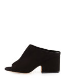 Petra Suede Block-Heel Mule Sandal