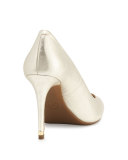 Ashby Leather Almond-Toe Pump, Pale Gold