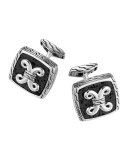 Batu Dayak Silver Square Cuff Links 