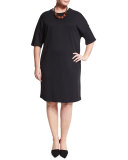 Ombra Half-Sleeve Jersey Dress, Plus Size 