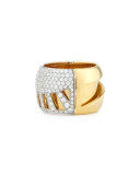 18k Gold Diamond Sun Ray Ring