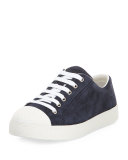 Suede Cap-Toe Low-Top Sneaker, Baltico
