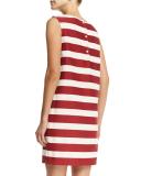 Renee Sleeveless Shift Dress, White/Black/Cherry