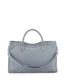 Metallic Edge Nickel City Bag, Ice Blue