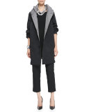 Silk Jersey Long-Sleeve Tunic, Black