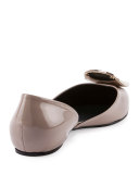 Sexy Choc Patent Ballerina Flat, Stone 