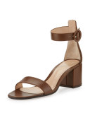 Leather Chunky-Heel Sandal, Texas
