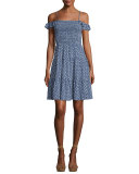 Dot-Print Smocked Dress, Cabarita