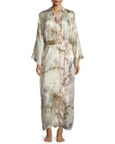 Magnolia Printed Long Wrap Robe