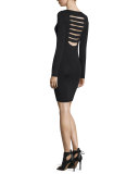 Karrah Slash-Back Sweaterdress, Black