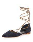 Gilligan Lace-Up d'Orsay Flat, Navy