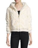 Faux-Fur Hooded Bomber Jacket