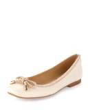 Trumpets Braided-Trim Ballerina Flat, Ivory