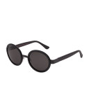 Santa Matte Round Sunglasses, Black