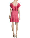 Flutter-Sleeve V-Neck Dress