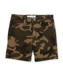 Jacob Camo Stretch Chino Shorts, Trooper, Size 8-16