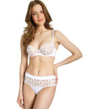 Look Embroidered Demi Bra, White 