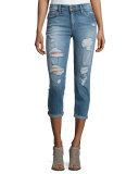 Billie Distressed Cropped Jeans, Bijou