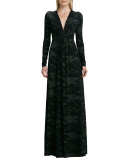 Pine Reflection Long Caftan Dress, Plus Size