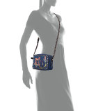 Rockstud Denim Butterfly Camera Bag