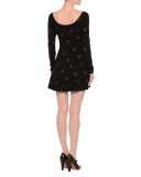 Gold Star Fit-&-Flare Dress, Black/Gold