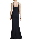 Sade Sleeveless Mermaid Gown, Navy