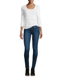 Stella Low-Rise Skinny Jeans, Inky Blue