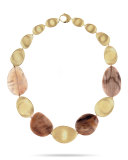 Materica 18K Gold & Wood Opalite Collar Necklace