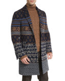 Tribal Pattern Single-Breasted Coat