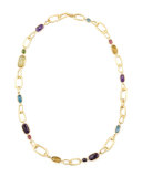 Murano 18k Multi-Stone Large-Link Necklace, 27"L