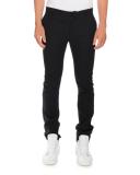 Slim Smoking Pants with Side Stripe, Black