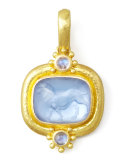 Roaring Lion Intaglio 19k Gold Pendant