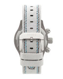 Eterno Orologi GMT Watch with Suede Strap, Silver/White