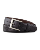 Glazed Alligator Belt, Black