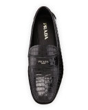 Stamped Croc Loafer, Black