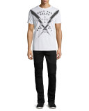 Bakari Moto Jogger-Style Jeans, Black