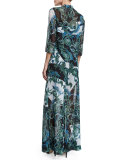 Ikebana Printed Samurai Pants, Multi Colors